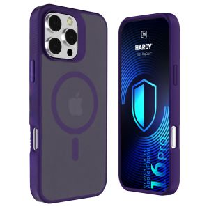 Capa fumada com MagSafe para Apple iPhone 16 Pro – 3mk HARDY® Hazy MagCase™ Purple
