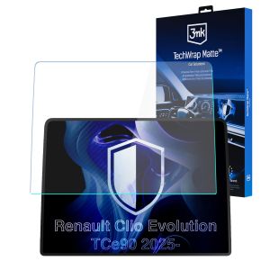 Película de proteção mate para ecrã de navegação para Renault Clio Evolution TCe90 2025- – 3mk TechWrap Matte™ Center Display