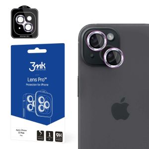 Vidro temperado para a lente da câmara para Apple iPhone 15 Plus - 3mk Lens Protection Pro Pink