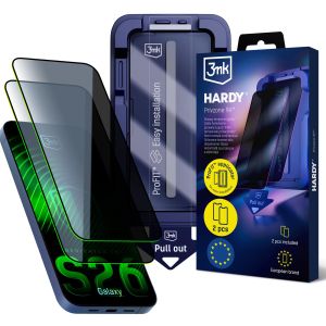 2x Vidro temperado com filtro de privacidade e aplicador para Samsung Galaxy S26 - 3mk HARDY® Privzone 9H™