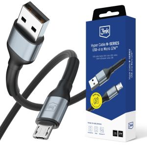Cabo 1m 12W 5V/2.4A 3mk Hyper Cable N-SERIES USB-A para Micro 12W™ Preto