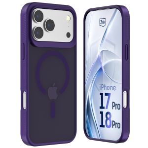 Capa fumada com MagSafe para Apple iPhone 17 Pro/ 18 Pro – 3mk HARDY® Hazy MagCase™ Purple