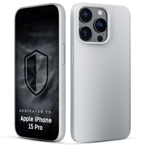 Capa de silicone com MagSafe para Apple iPhone 15 Pro - 3mk HARDY® Mellow MagCase™ Silver-White