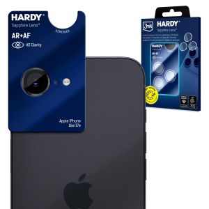 Vidro de safira para a lente Apple iPhone 16E/ iPhone 17E - 3mk HARDY® Sapphire Lens™