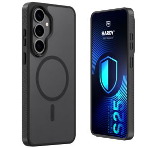 Capa fumada com MagSafe para Samsung Galaxy S25+ – 3mk HARDY® Hazy MagCase™ Black