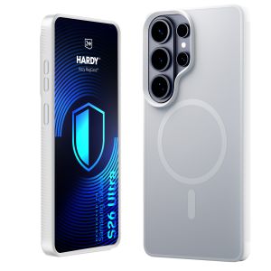 Capa fumada com MagSafe para Samsung Galaxy S26 Ultra – 3mk HARDY® Hazy MagCase™ White
