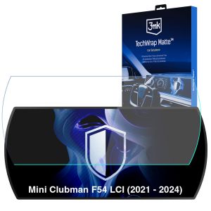Película de proteção mate para ecrã de navegação para Mini Clubman F54 LCI (2021 - 2024) – 3mk TechWrap Matte™ Center Display