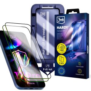 2x Vidro temperado com aplicador para Apple iPhone 17 Pro – 3mk HARDY® Hardura 9H™