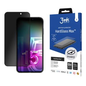 Vidro com filtro de privacidade Apple iPhone 15 Plus/16 Plus - 3mk HardGlass Max Privacy