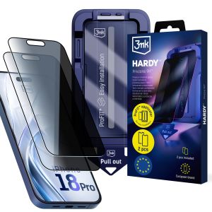 2x Vidro temperado com filtro de privacidade e aplicador para Apple iPhone 18 Pro - 3mk HARDY® Privzone 9H™