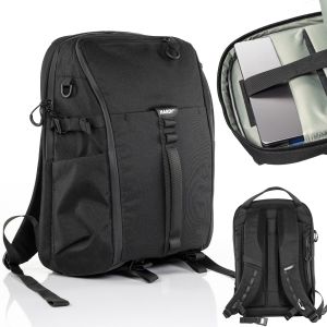 Mochila para portátil 16" 3mk HARDY® 360™ Fabric com proteção 360° AST™ – empresarial, de viagem, clamshell