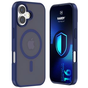 Capa fumada com MagSafe para Apple iPhone 16 – 3mk HARDY® Hazy MagCase™ Blue