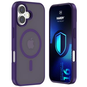 Capa fumada com MagSafe para Apple iPhone 16 – 3mk HARDY® Hazy MagCase™ Purple