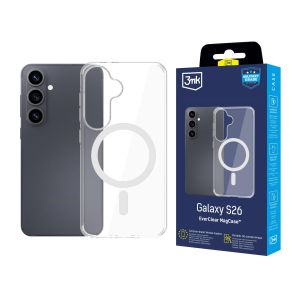 Capa resistente com MagSafe para Samsung Galaxy S26 - 3mk EverClear MagCase