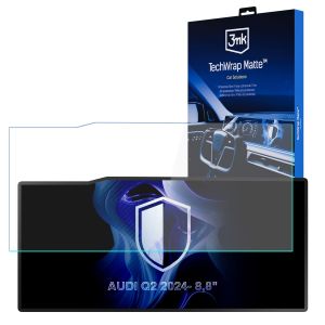 Película de proteção mate para ecrã de navegação para AUDI Q2 2024- 8,8" – 3mk TechWrap Matte™ Center Display
