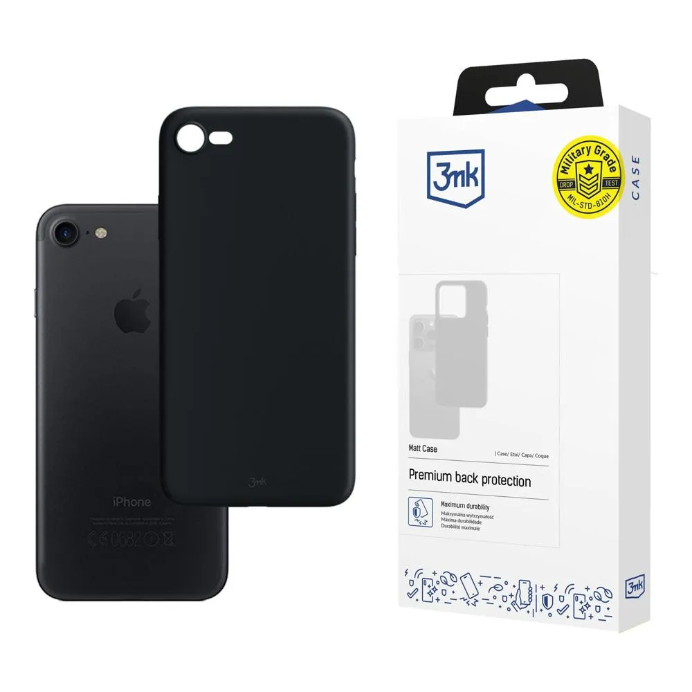 Capa para Apple iPhone 7/8/SE 2020/2022 - 3mk Matt Case Preto