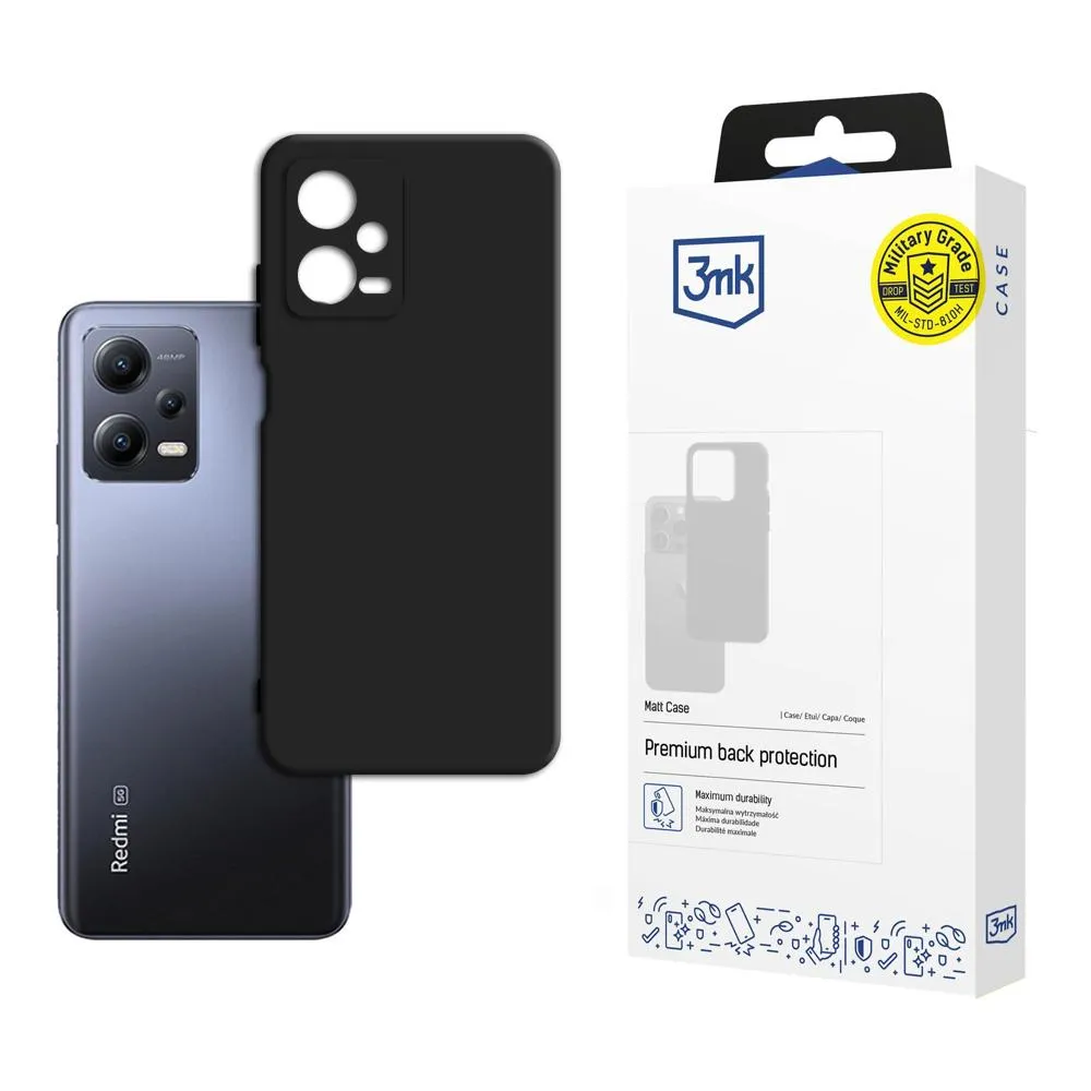 Capa para Redmi Note 12 5G - 3mk Matt Case Preto