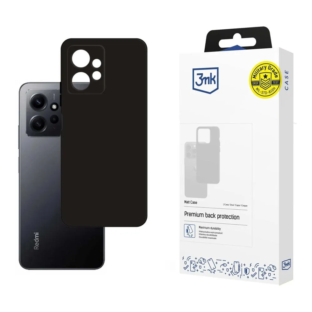 Capa para Redmi Note 12 4G - 3mk Matt Case Preto