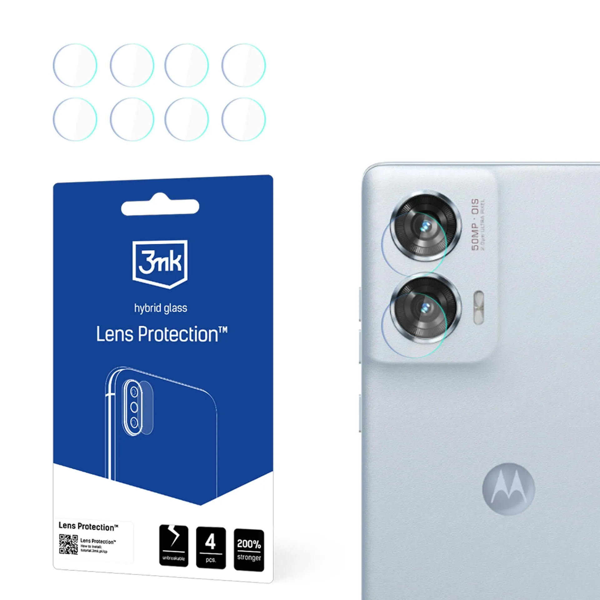 Proteç?o para lentes de câmara Motorola Edge 50 Fusion - 3mk Lens Protection