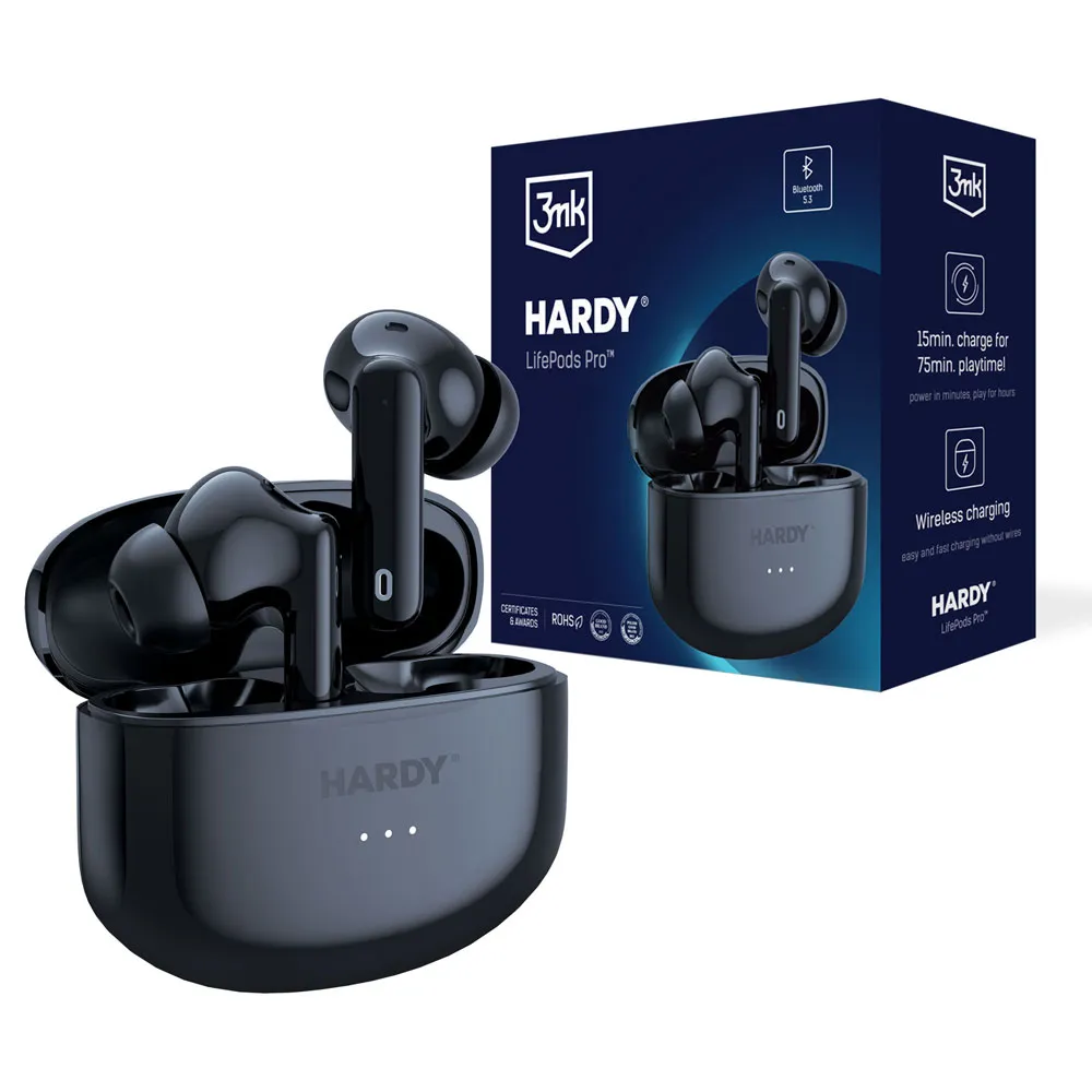 Auriculares com ANC - 3mk HARDY LifePods Pro Preto