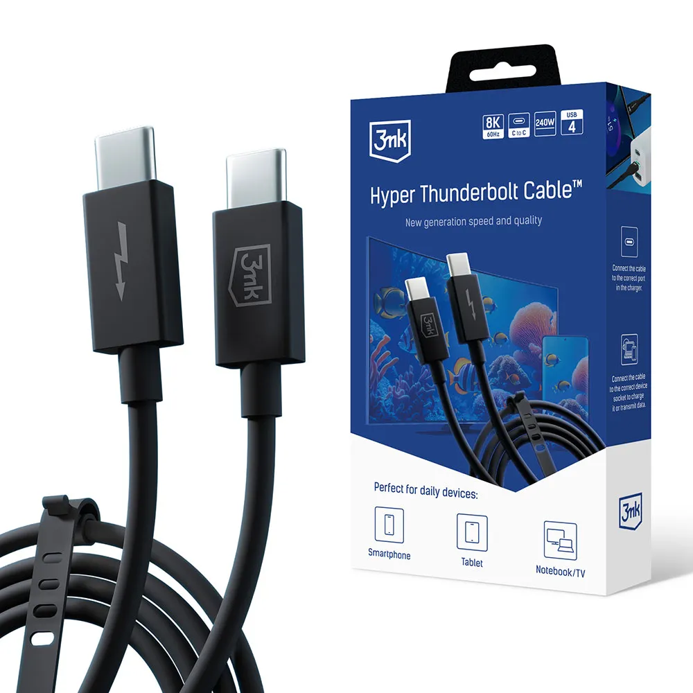 Cabo USB-C 3mk Hyper Thunderbolt 3 Cable™ USB4 8K60Hz