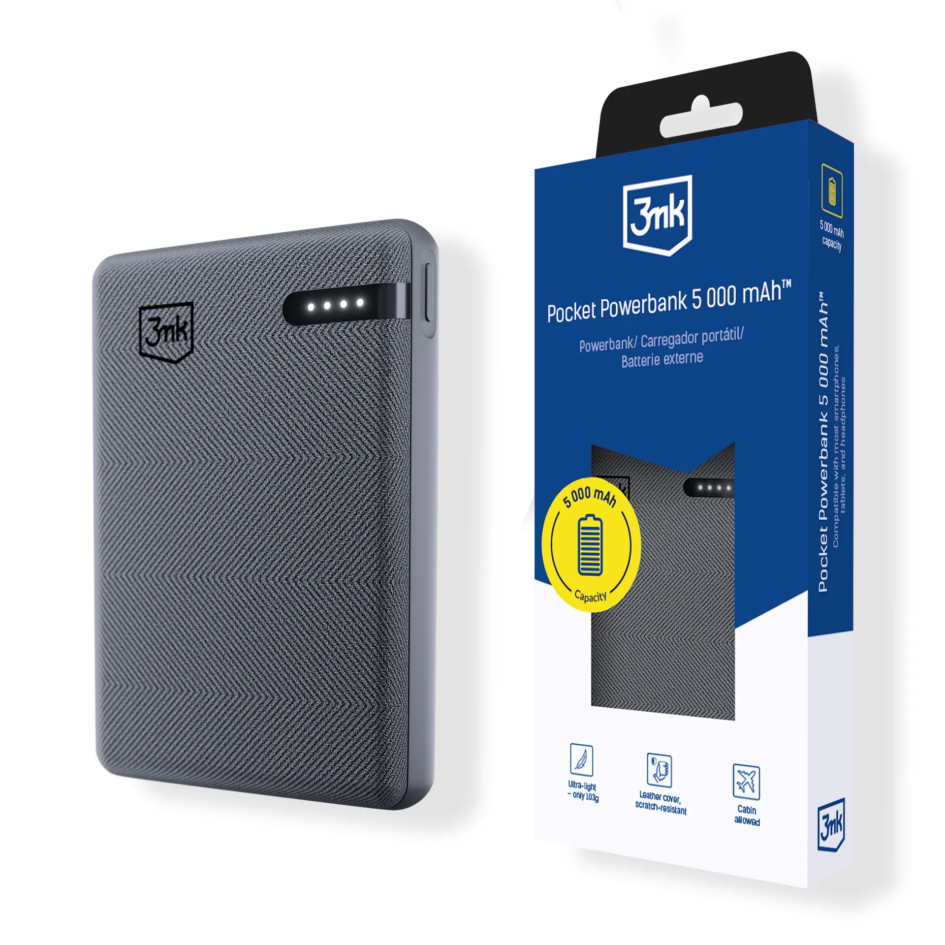 Powerbank de bolso 3mk Pocket Powerbank™ 5000mAh 12W USB-C