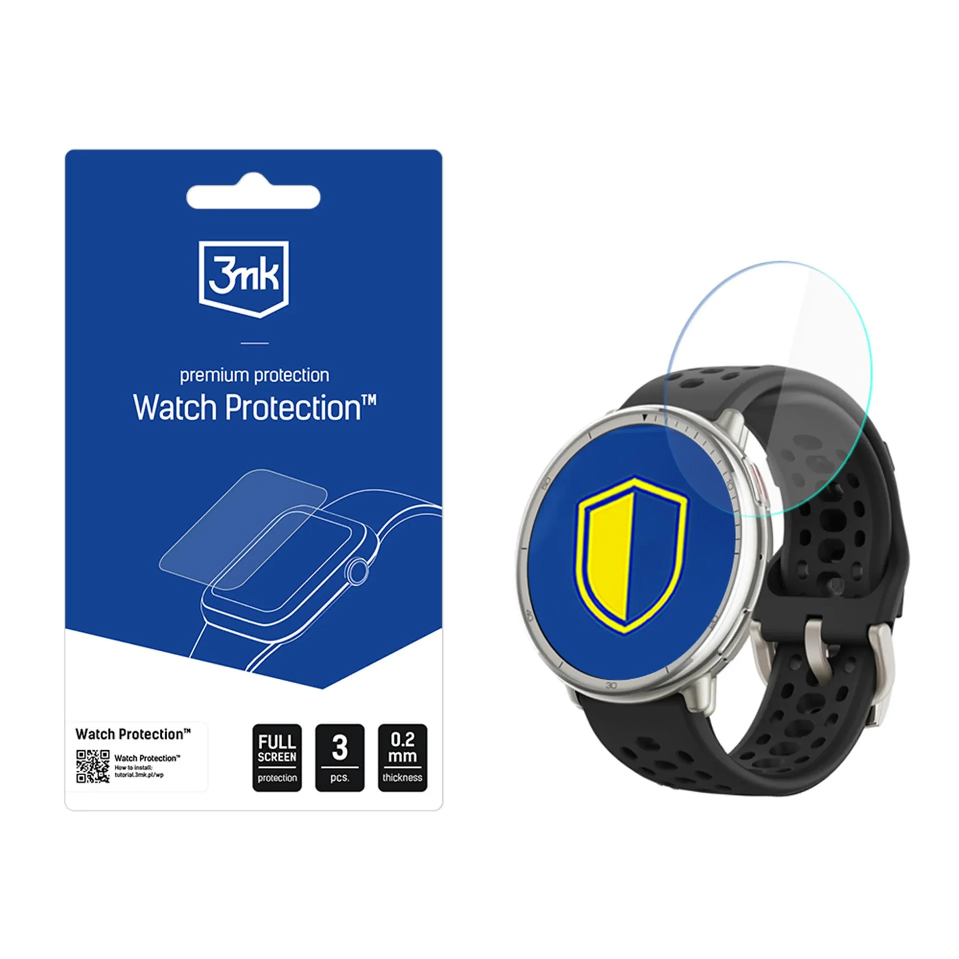 Película de proteç?o para o ecr? do smartwatch Amazfit Active 2 - 3mk Watch Protection