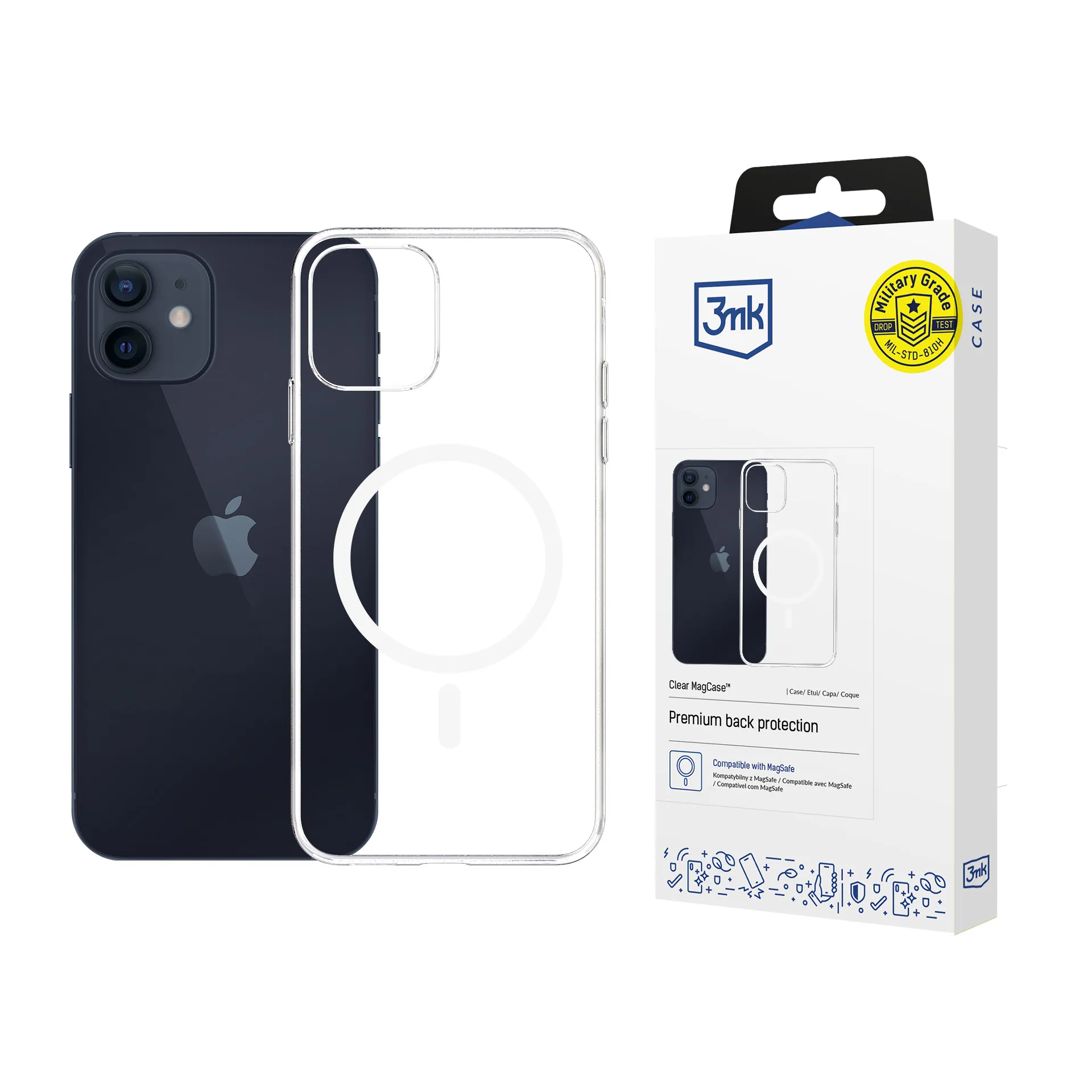 Capa para Apple iPhone 12/12 Pro - 3mk Clear MagCase