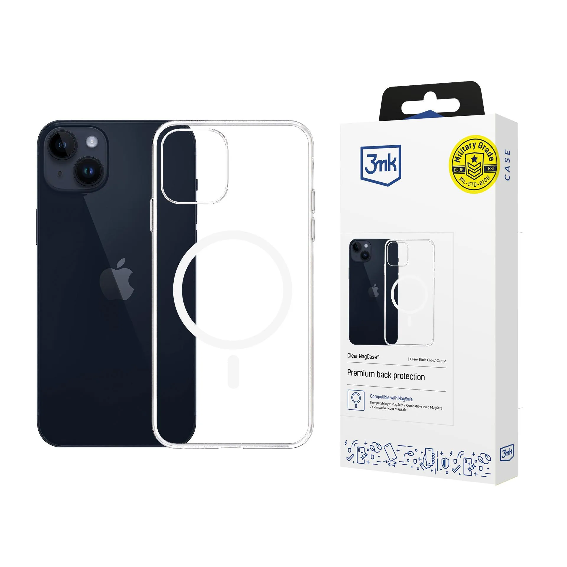 Capa para Apple iPhone 14 Plus - 3mk Clear MagCase