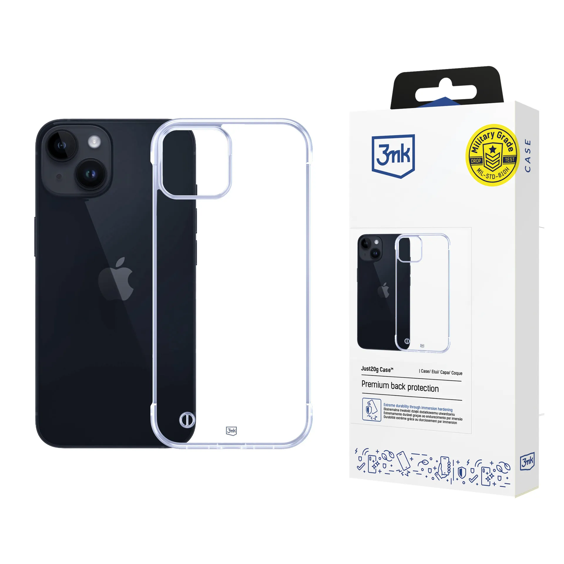 Capa ultraleve para Apple iPhone 14 Plus - 3mk Just20g Clear Case