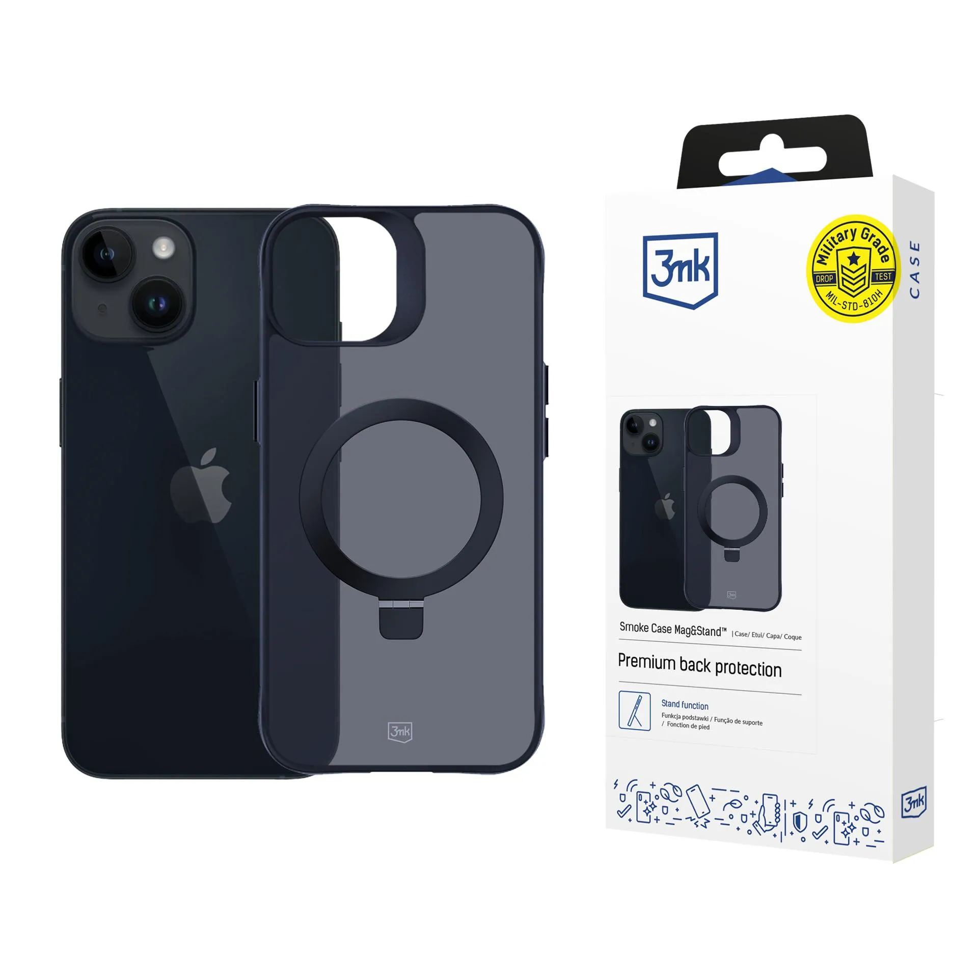 Capa para Apple iPhone 14 Plus - 3mk Smoke Case Mag&Stand