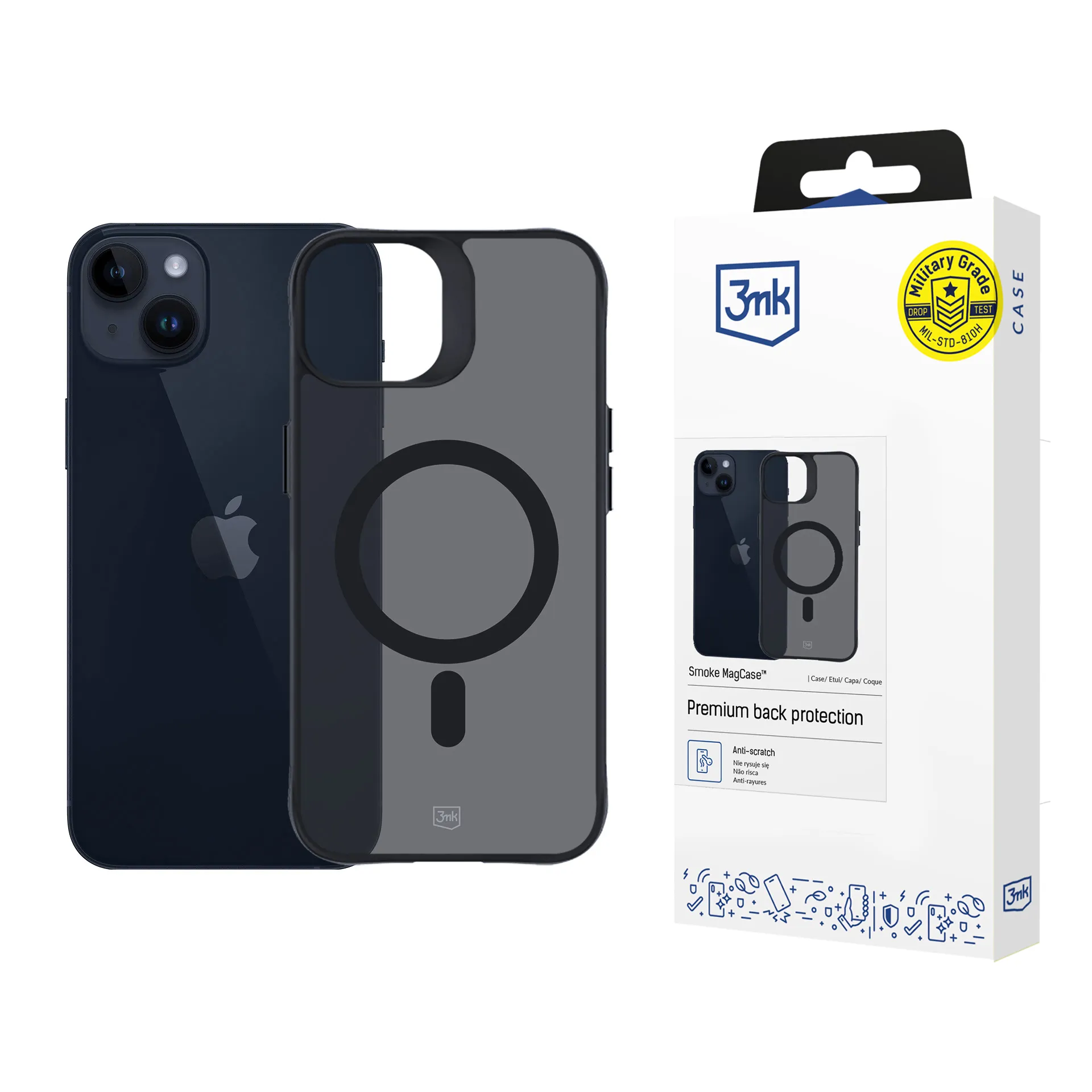 Capa para Apple iPhone 14 Plus - 3mk Smoke MagCase