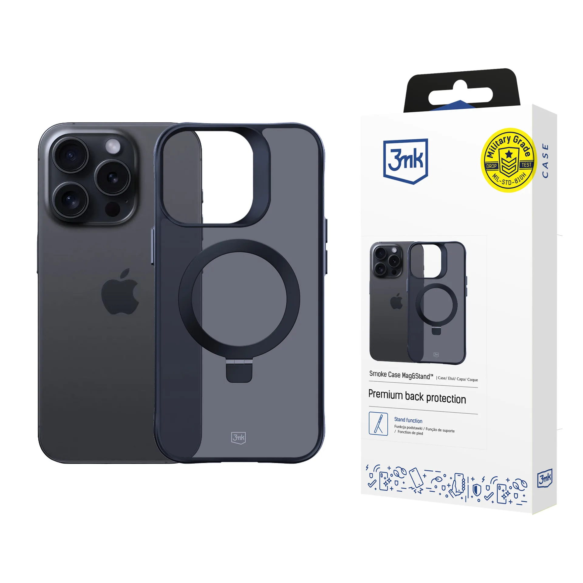 Capa para Apple iPhone 14 Pro Max - 3mk Smoke Case Mag&Stand