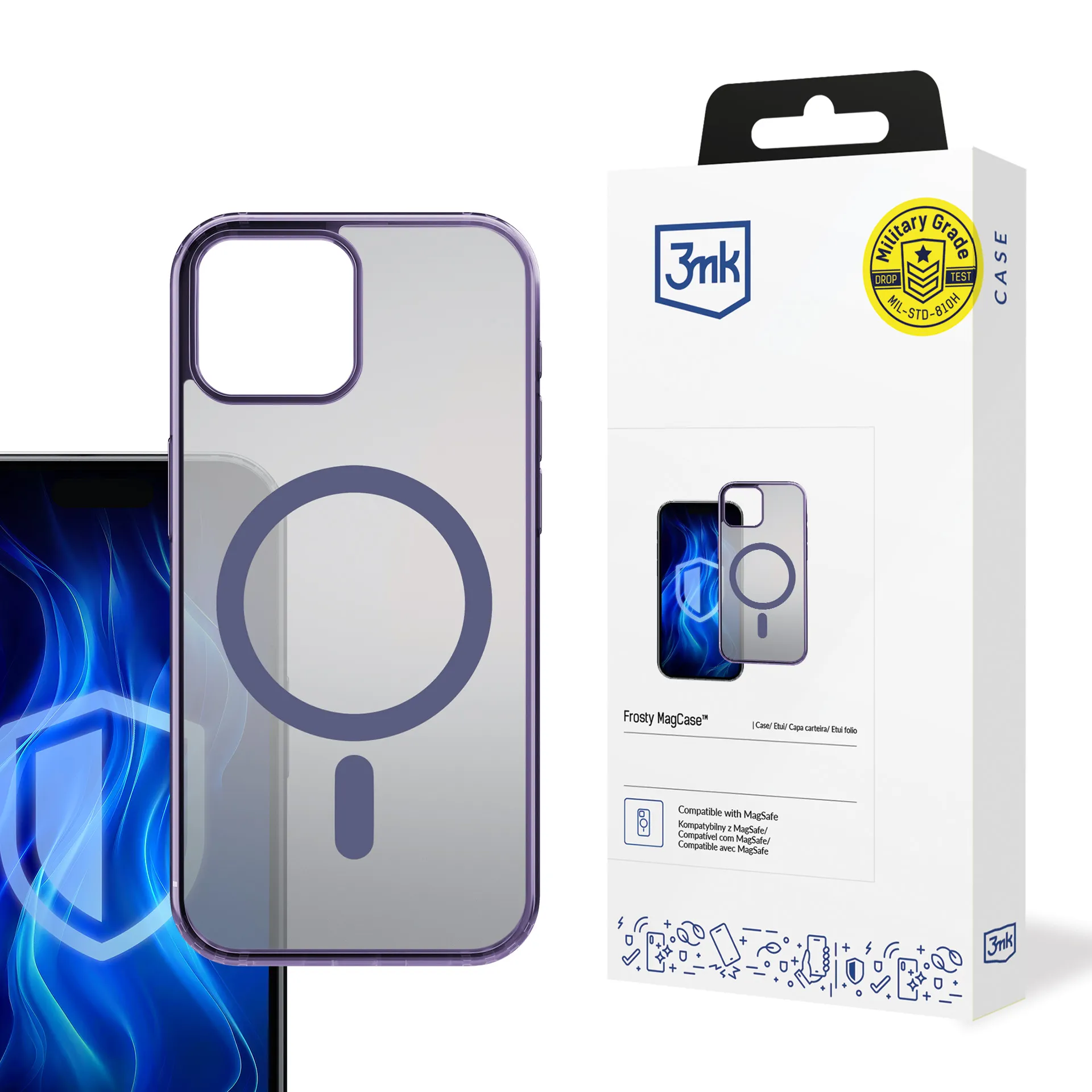 Capa para Apple iPhone 15 - 3mk Frosty MagCase Púrpura