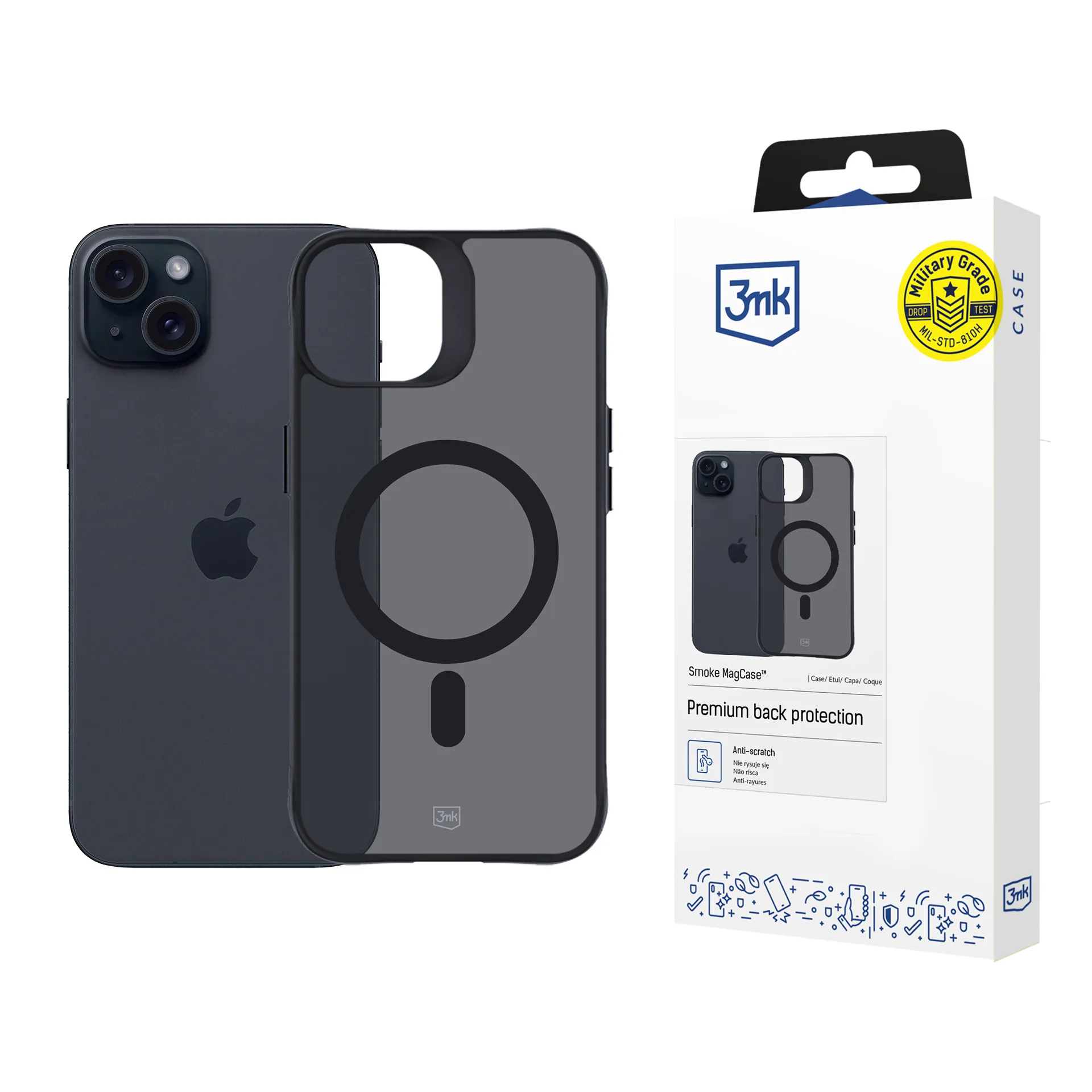 Capa para Apple iPhone 15 Plus - 3mk Smoke MagCase