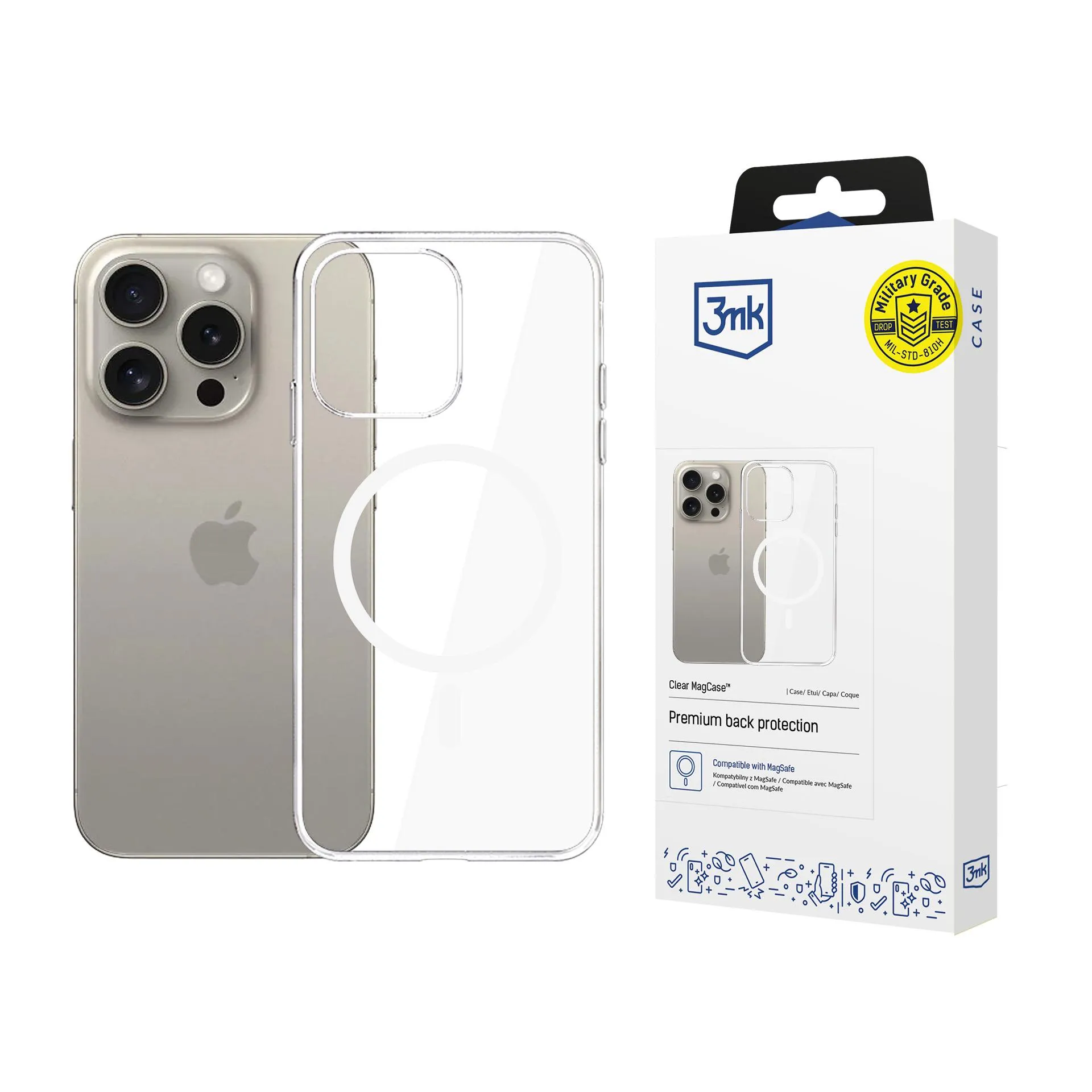 Capa para Apple iPhone 15 Pro Max - 3mk Clear MagCase