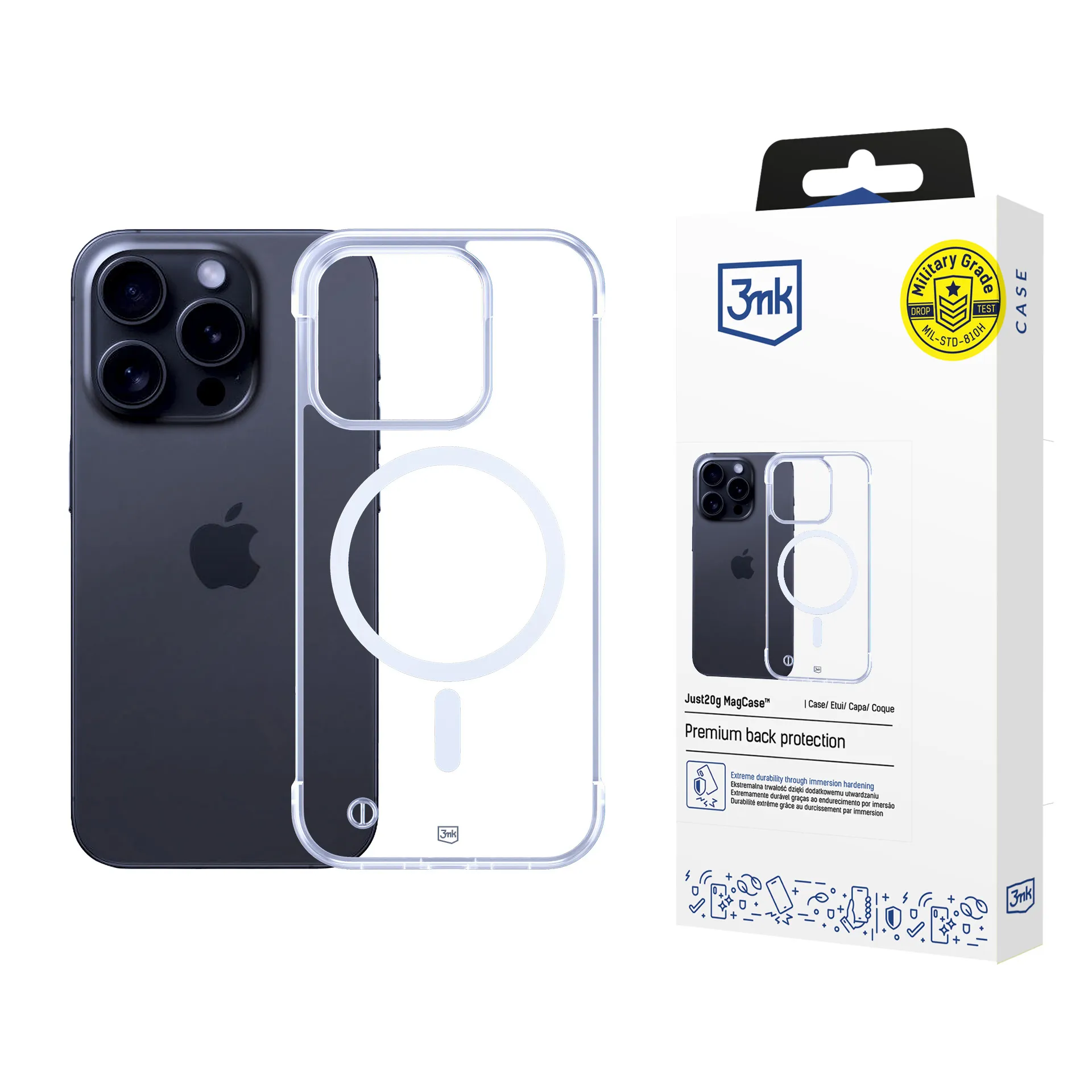 Capa ultraleve para Apple iPhone 15 Pro Max - 3mk Just20g MagCase™