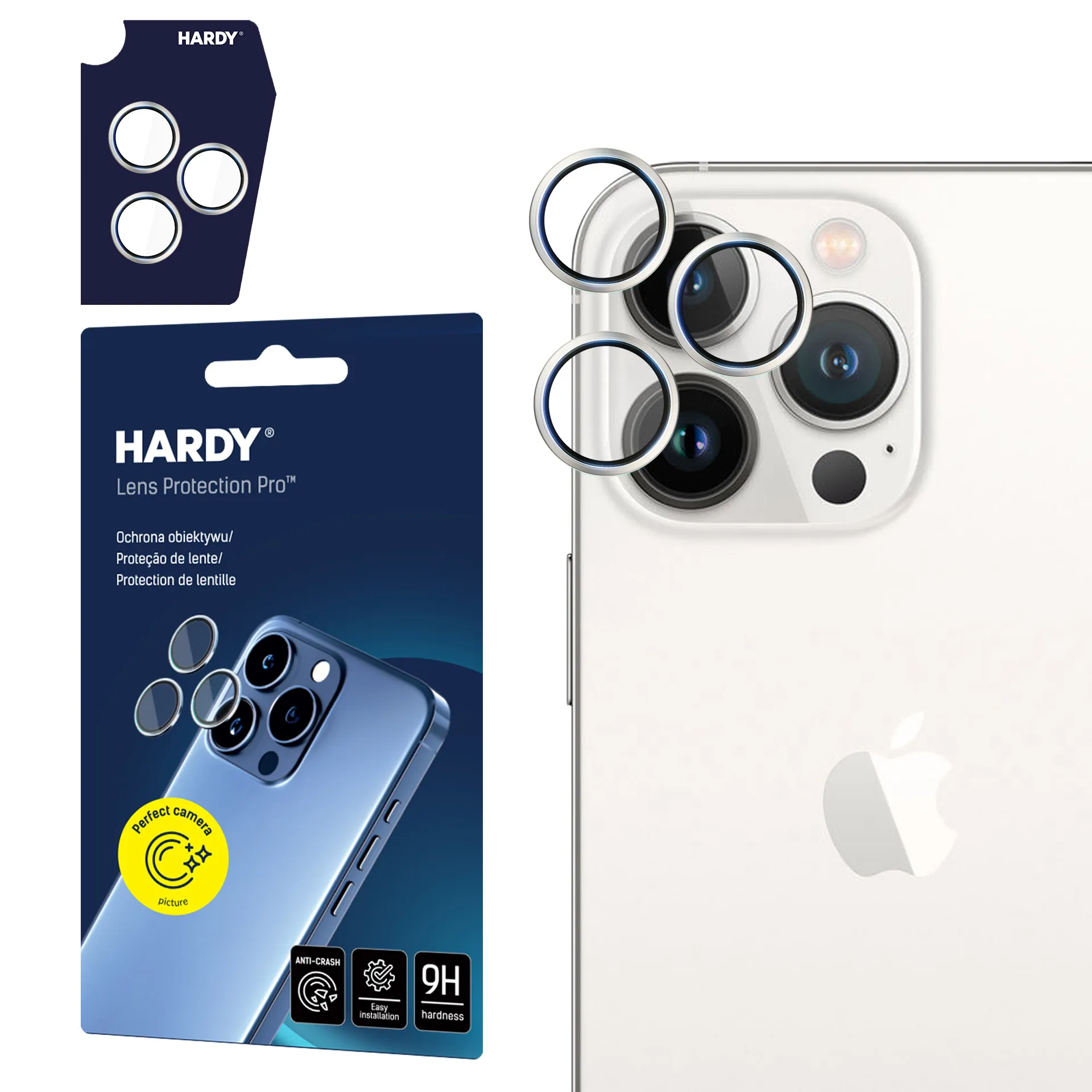 Proteç?o de lente para iPhone 15 Pro - 3mk HARDY Lens Protection Pro