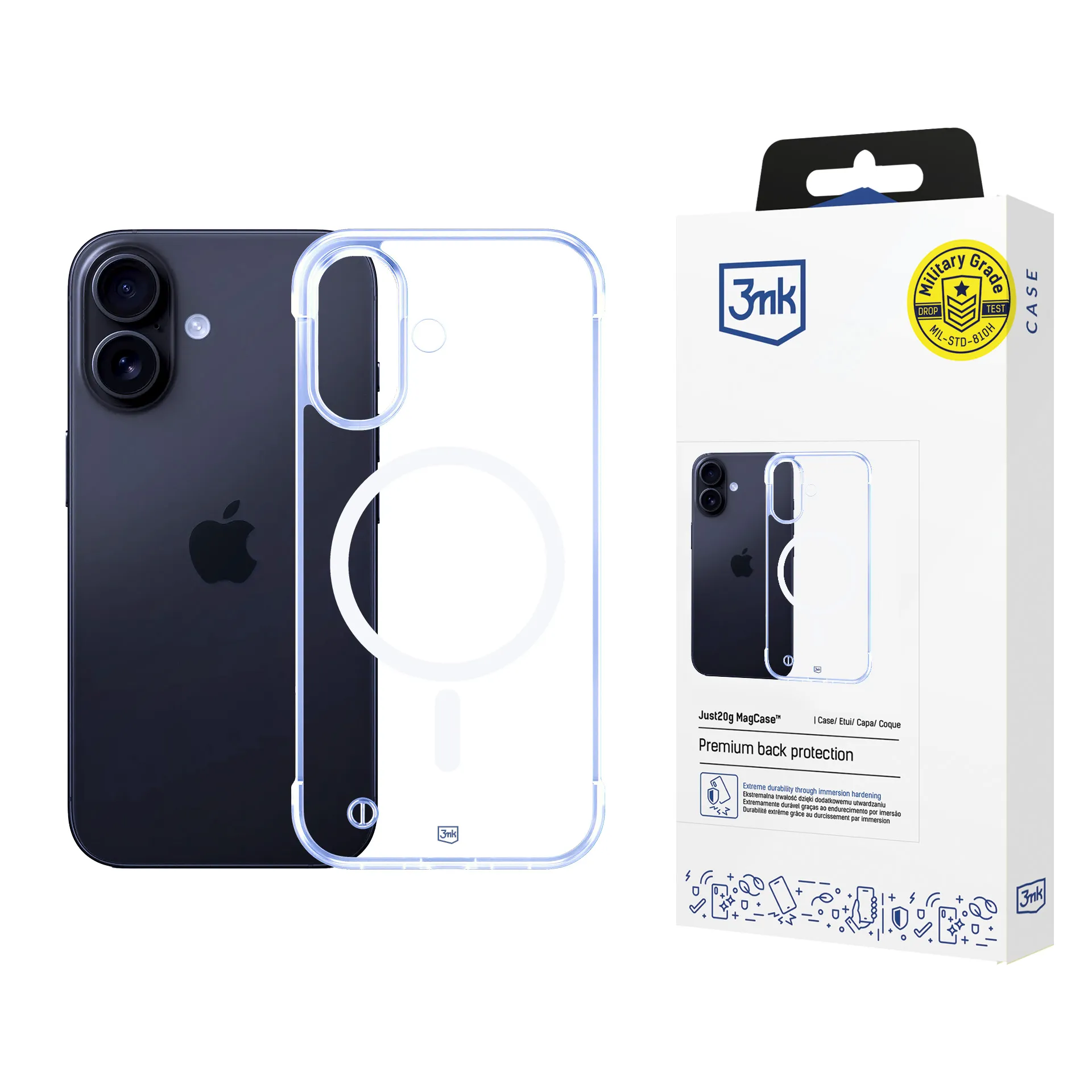 Capa ultraleve para Apple iPhone 16 - 3mk Just20g MagCase™