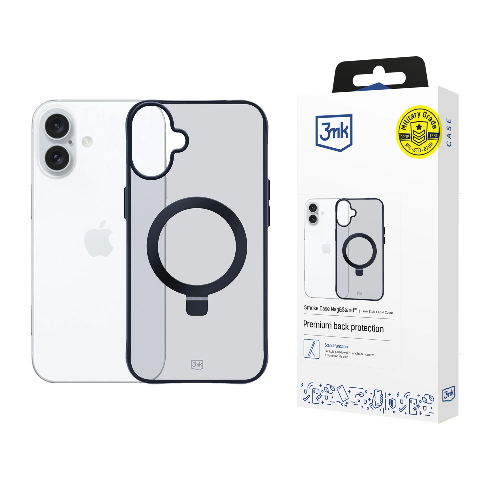 Capa para Apple iPhone 16 - 3mk Smoke Case Mag&Stand