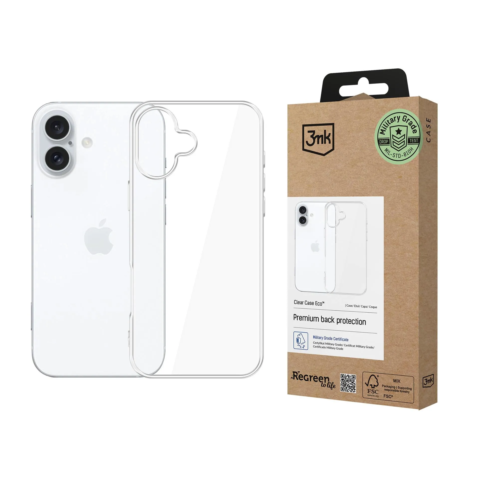 Capa para Apple iPhone 16 Plus - 3mk Clear Case Eco