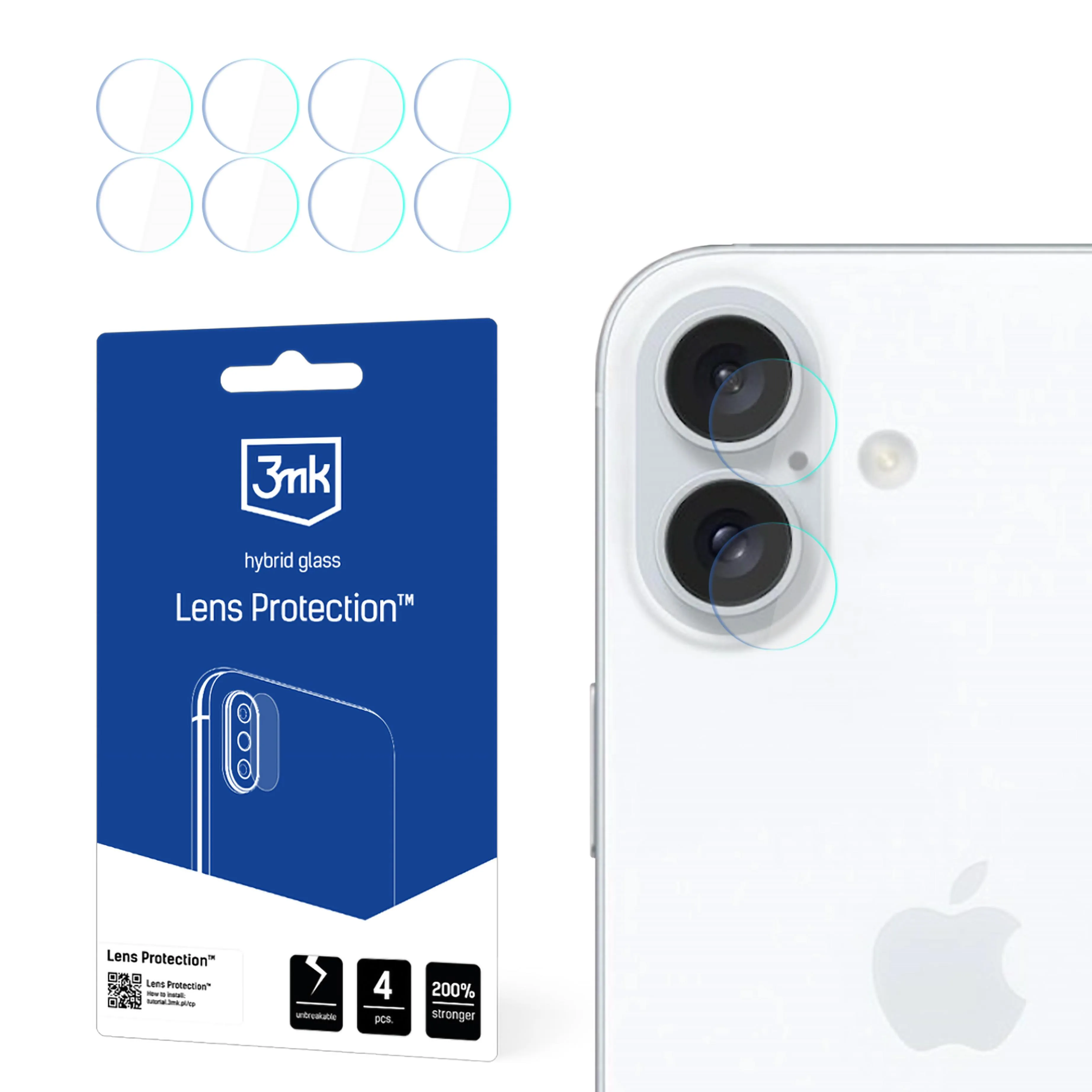Proteç?o para lentes de câmara Apple iPhone 16 Plus - 3mk Lens Protection