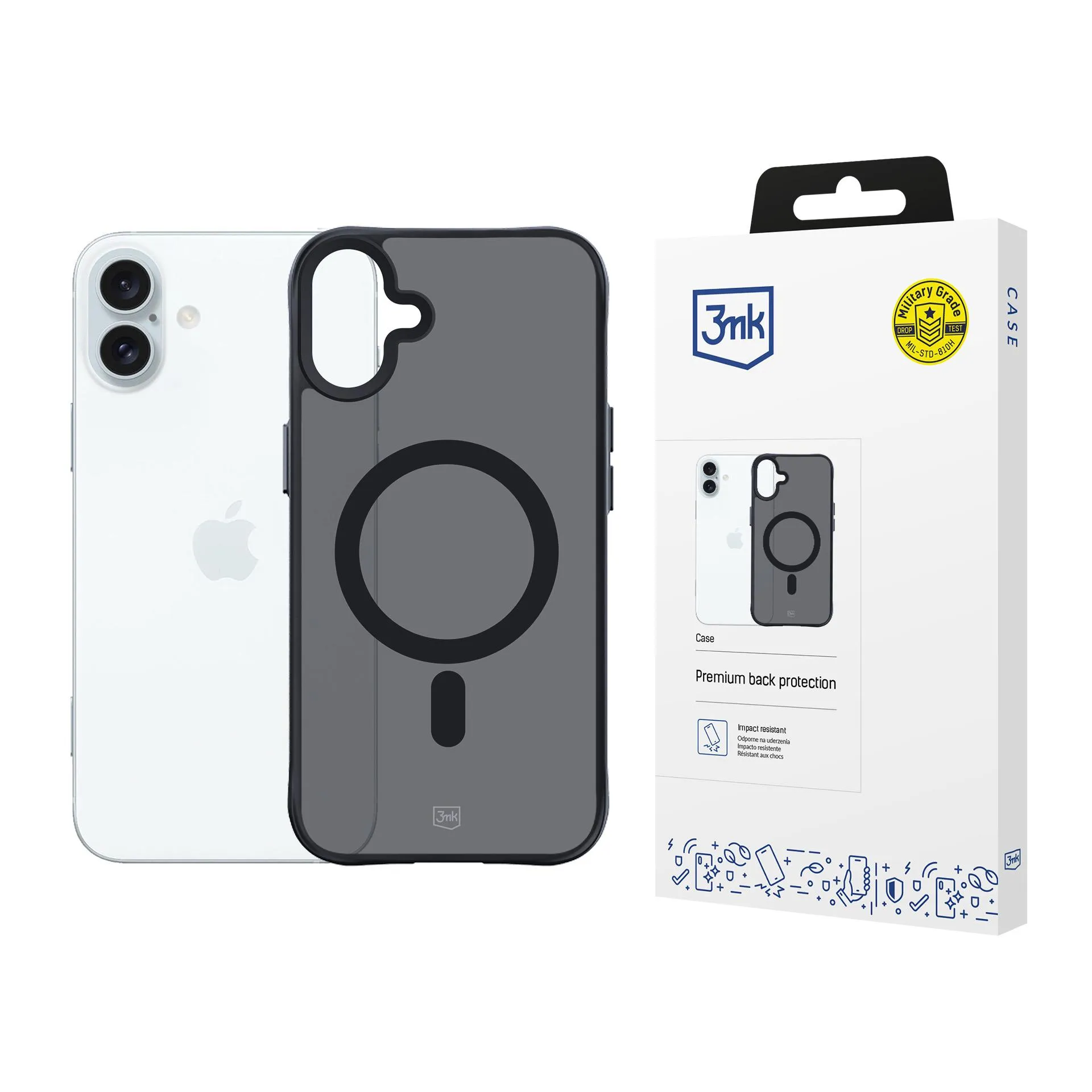 Capa para Apple iPhone 16 Plus - 3mk Smoke MagCase