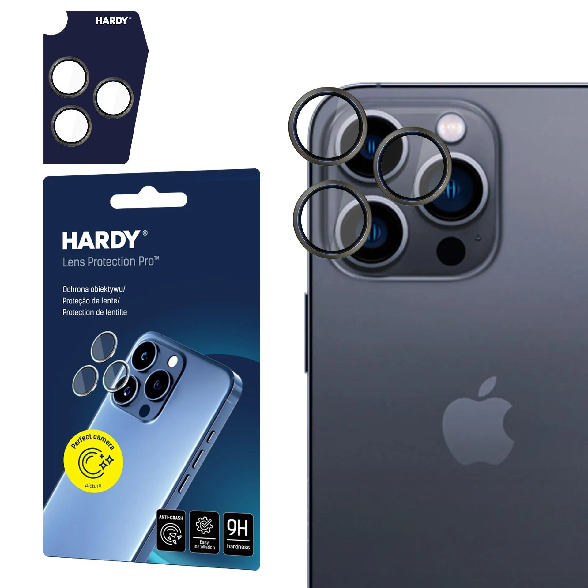 Proteç?o de lente para iPhone 15 Pro - 3mk HARDY Lens Protection Pro