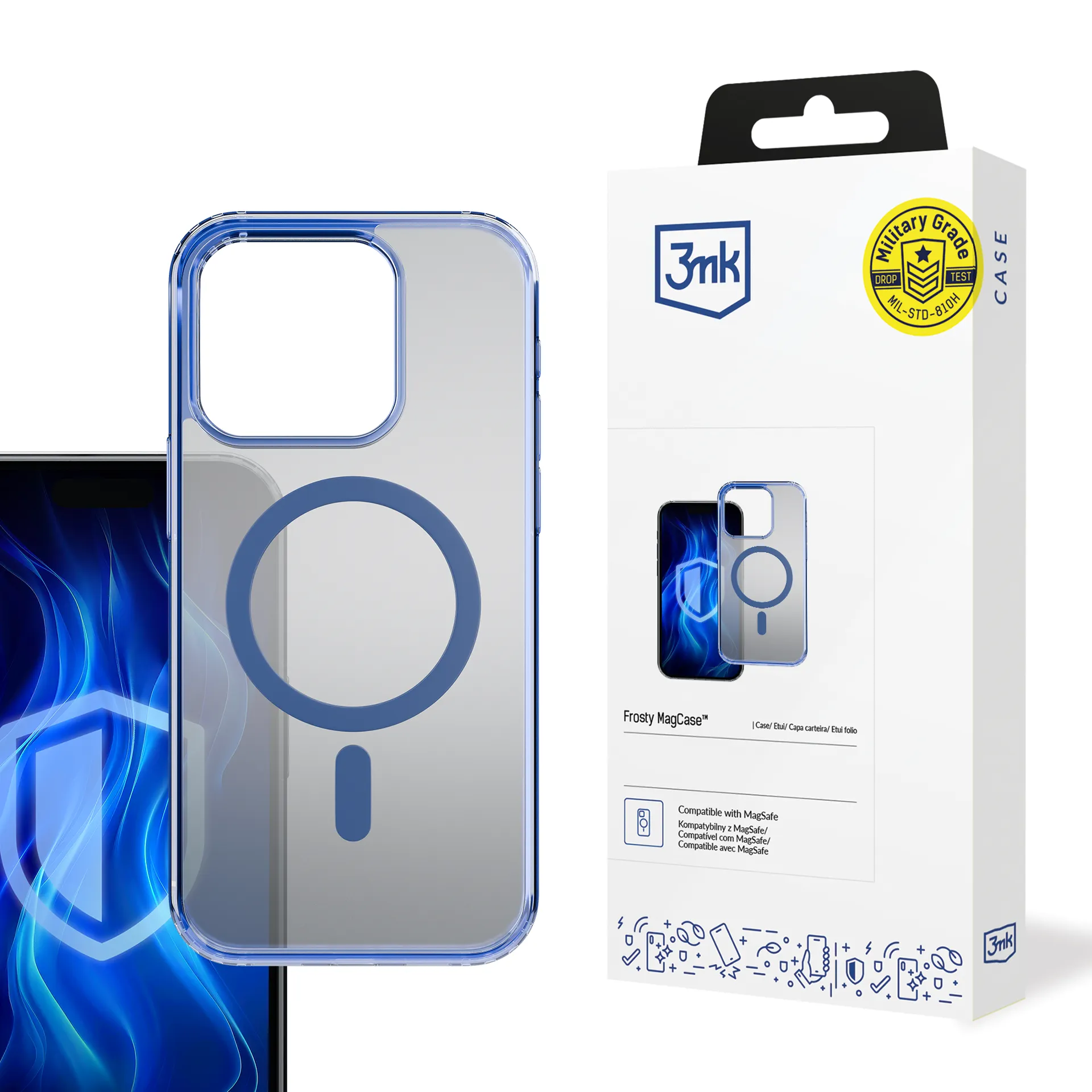 Capa para Apple iPhone 16 Pro - 3mk Frosty MagCase Azul