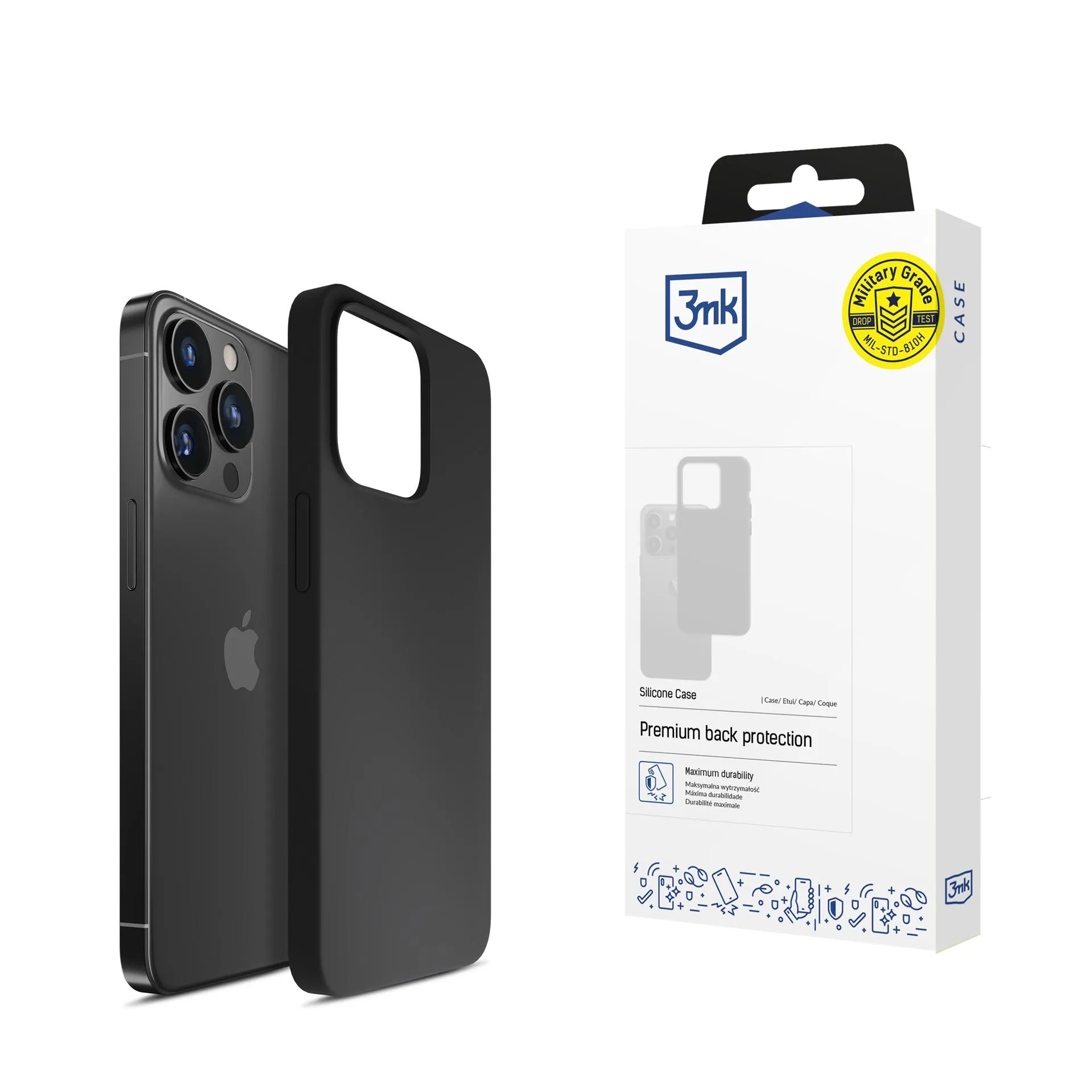 Capa para Apple iPhone 16 Pro - 3mk Silicone Case Preto