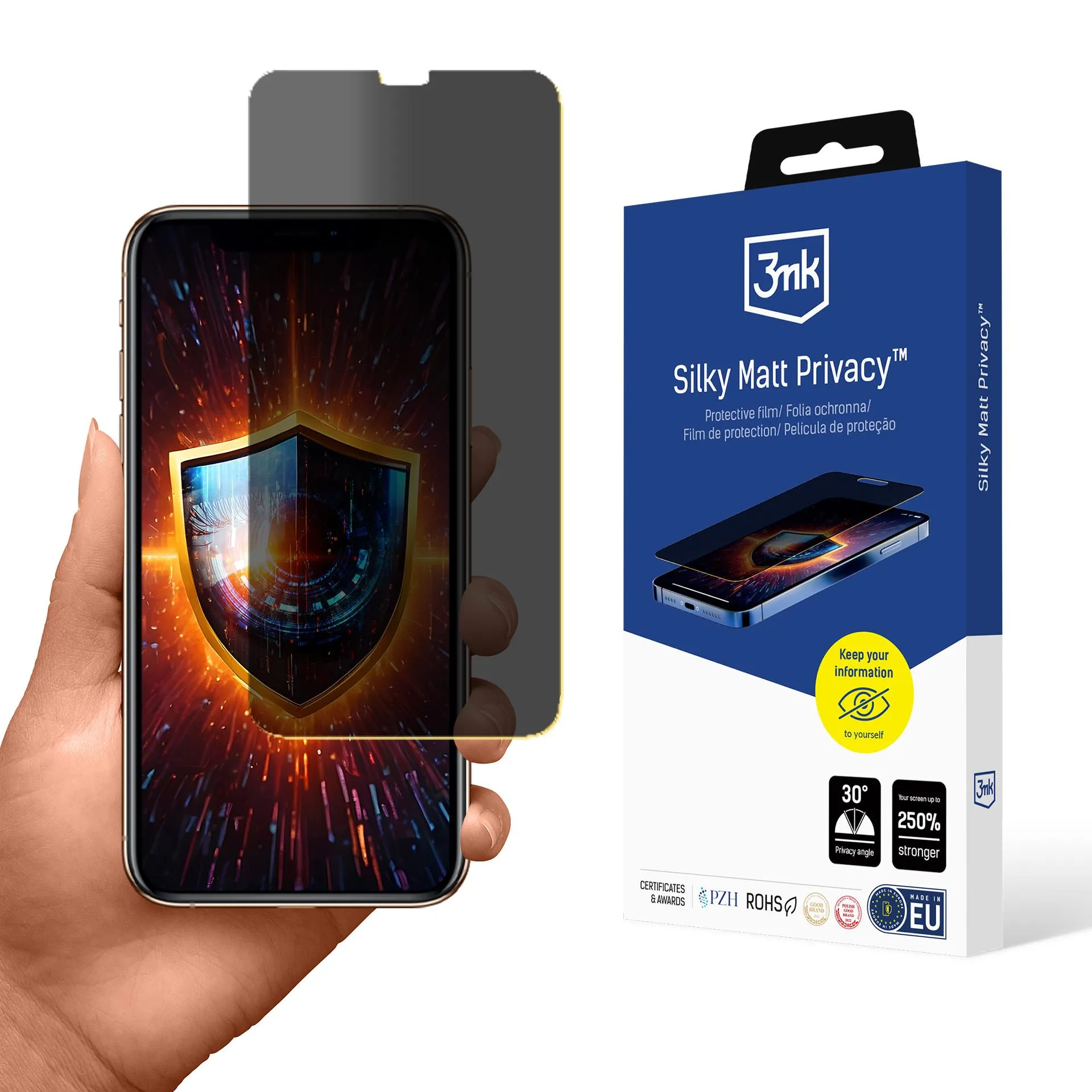 Película de Priveacidade com filtro de privacidade Apple iPhone Xs - 3mk Silky Matt Privacy