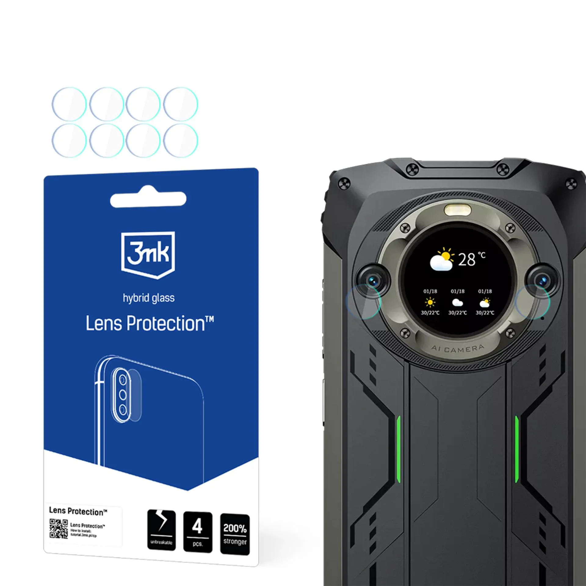 Proteç?o para lentes de câmara Blackview BV9300 Pro - 3mk Lens Protection