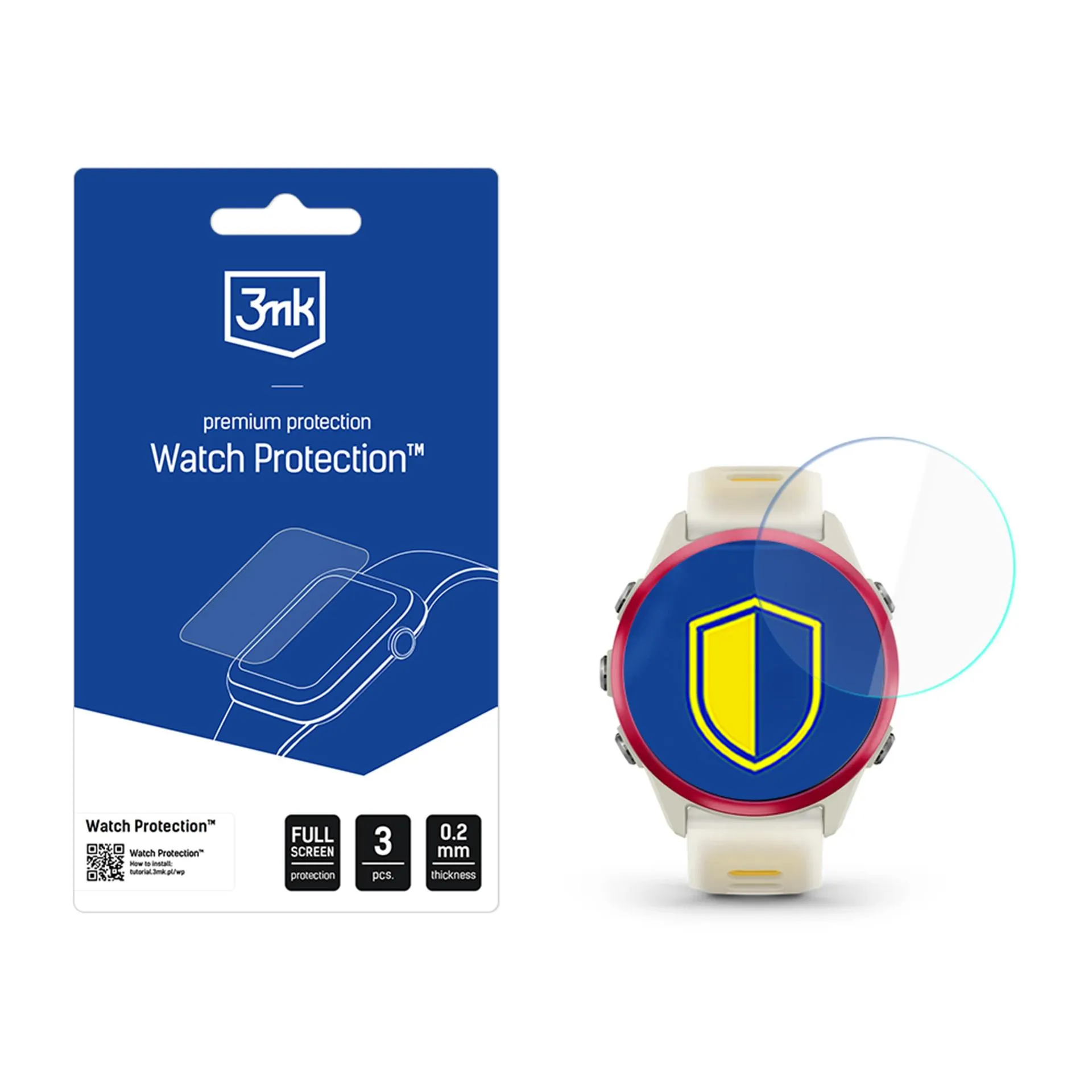 Película de proteç?o para o ecr? do smartwatch Garmin Forerunner 570 (42mm) - 3mk Watch Protection