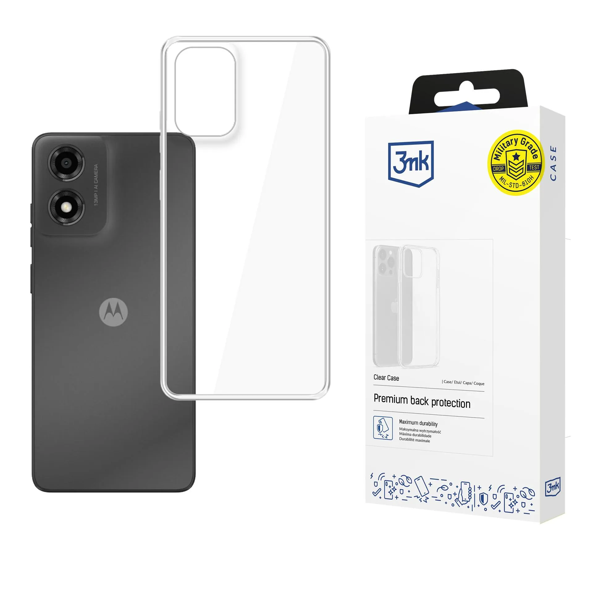 Capa para Motorola Moto E14/G04/G04S - 3mk Clear Case